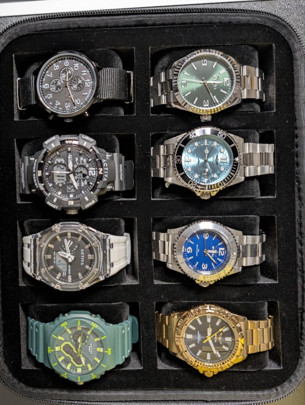 8-Piece Men’s Watch Variety Gift Set or Starter Bundle - Brand New with Case